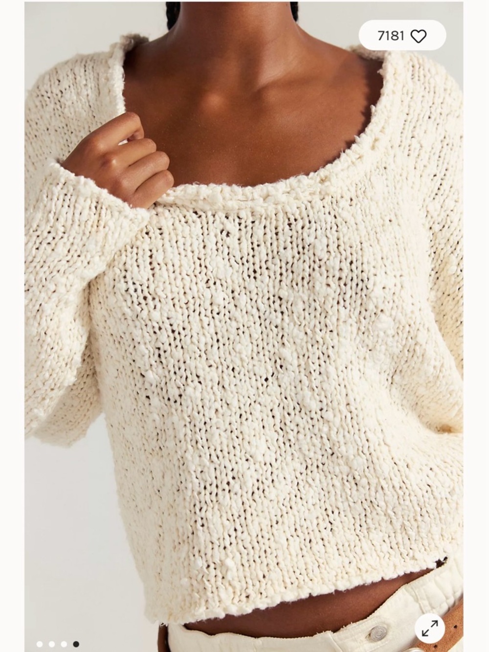 Free People Firefly Pullover Sweater - Cream - Picture 6 of 7